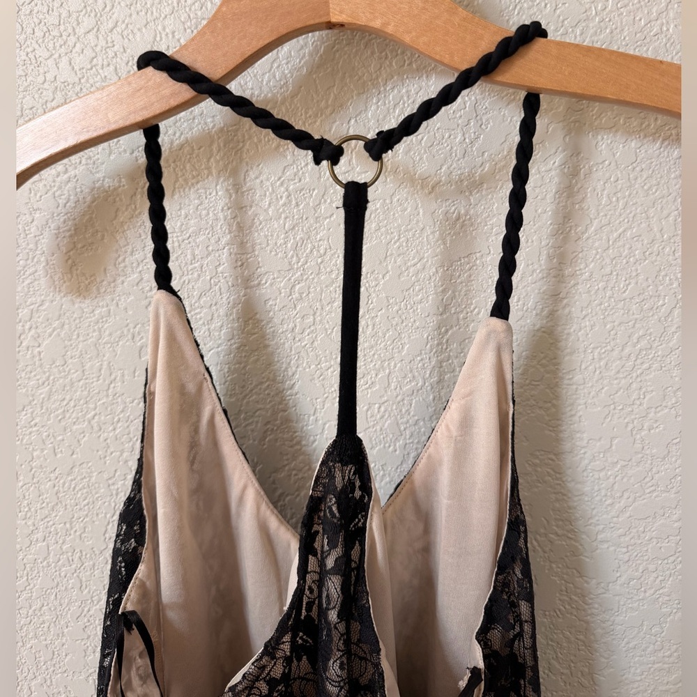 Nine Bird Black Lace Cord Strapy Razorback Dressy Shirt Size M NWT from Buckle - Picture 6 of 10